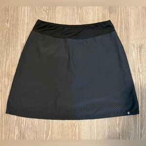 Lija black eyelet mesh golf skirt with shorts - skort